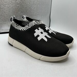 Rens Rebel Low Top Trainers Black White Unisex Knit Coffee Waterproof Odor Proof